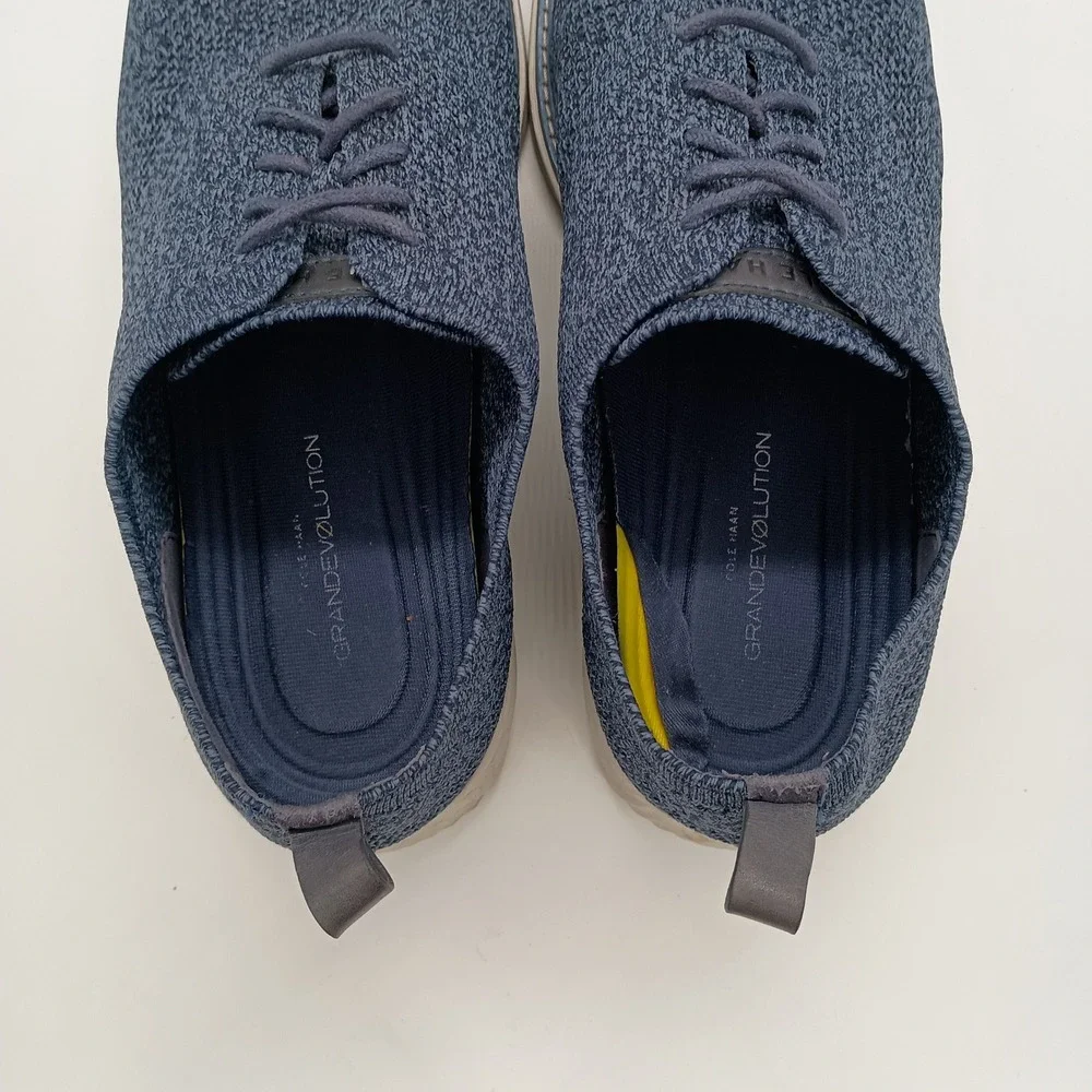 Cole‎ Haan Grand Evolution Stitchlite Oxford Navy Blue Knit Shoes Mens 12M